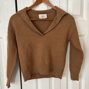 Wilfred Clara Merino Wool Waist Sweater in Camel Size 2XS